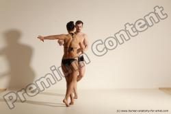 Underwear Woman - Man White Average Short Brown Dancing Dynamic poses Academic